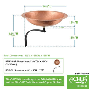 Hammered Solid Copper Birdbath Bowl Copper Birdbath