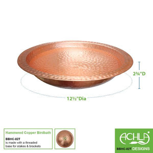 Hammered Solid Copper Birdbath Bowl Copper Birdbath