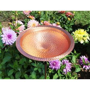 Hammered Solid Copper Birdbath Bowl Copper Birdbath