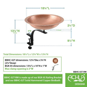 Hammered Solid Copper Birdbath Bowl Copper Birdbath
