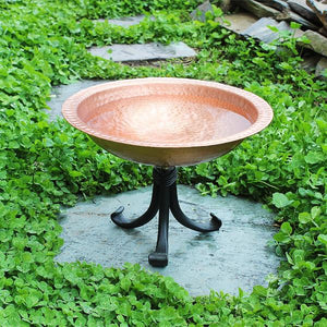 Hammered Solid Copper Birdbath Bowl Copper Birdbath