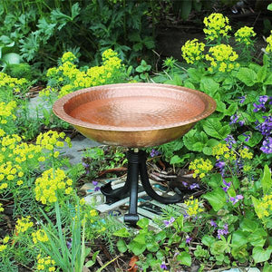 Hammered Solid Copper Birdbath Bowl Copper Birdbath