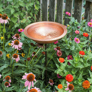 Hammered Solid Copper Birdbath Bowl Copper Birdbath