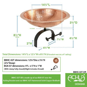 Hammered Solid Copper Birdbath Bowl Copper Birdbath