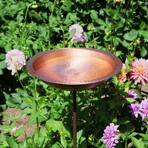 Hammered Solid Copper Birdbath Bowl Copper Birdbath