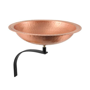 Hammered Solid Copper Birdbath Bowl Copper Birdbath Birdbath with Wall Mount Bracket