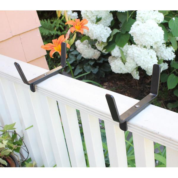 deck hanging planter brackets Achla 8 in. 2x6 Railing Flower Box Bracket