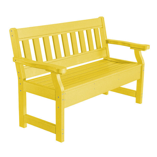 Heritage 4ft. Recycled Plastic Garden Bench Garden Bench Lemon Yellow