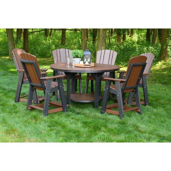 Heritage  60” Pub Table Set With 6 Balcony Chairs