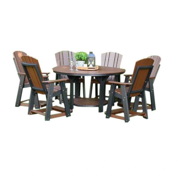 Heritage  60” Pub Table Set With 6 Balcony Chairs