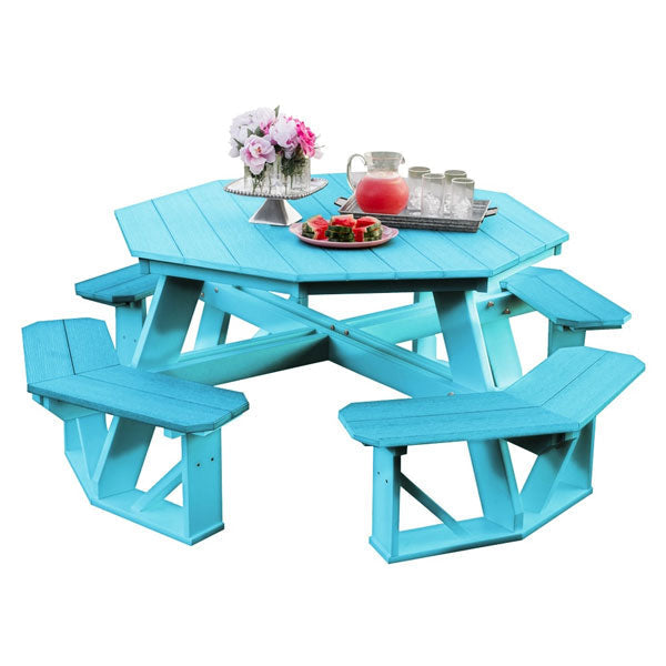 Heritage Octagon Picnic Table Picnic Table Aruba Blue / Without Umbrella Hole