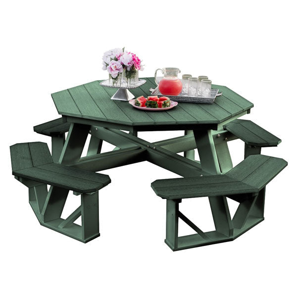Heritage Octagon Picnic Table Picnic Table Turf Green / Without Umbrella Hole