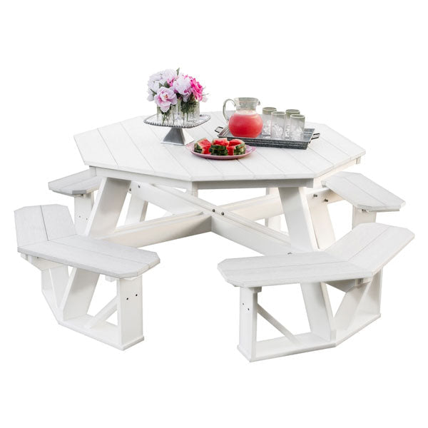 Heritage Octagon Picnic Table Picnic Table White / Without Umbrella Hole