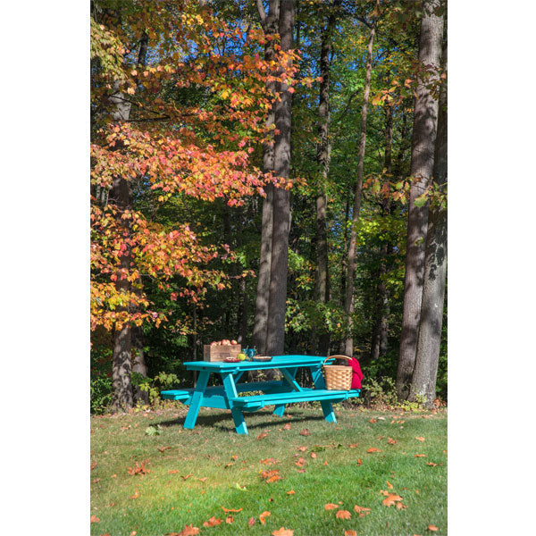 Heritage Picnic Table With Attached Bench Picnic Table