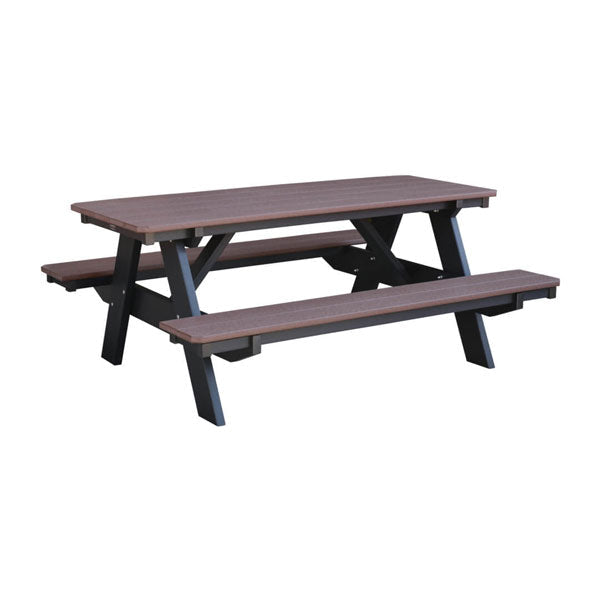 Heritage Picnic Table With Attached Bench Picnic Table Tudor Brown