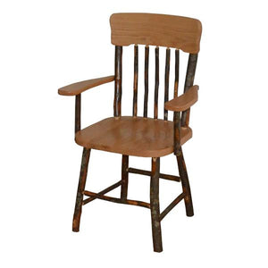 Hickory Panel Back Dining Chair With Arms Outdoor Chair Natural Stain