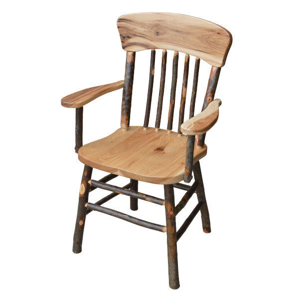 Hickory Panel Back Dining Chair With Arms Outdoor Chair Rustic Hickory