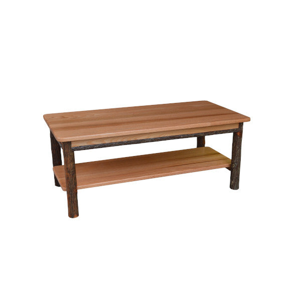 Hickory Solid Wood Coffee Table with Shelf Coffee Table