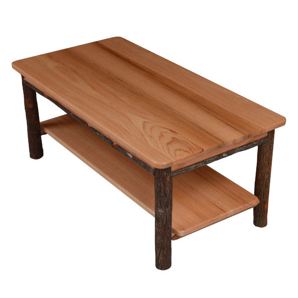 Hickory Solid Wood Coffee Table with Shelf Coffee Table