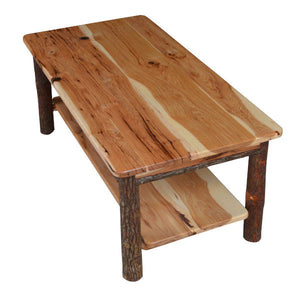 Hickory Solid Wood Coffee Table with Shelf Coffee Table