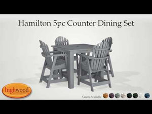 Adirondack Hamilton 5pc Square Counter Height Outdoor Dining Set