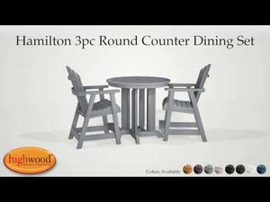 Adirondack Hamilton 3pc Round Counter Height Outdoor Dining Set