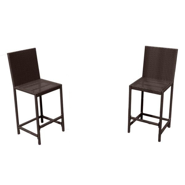Indoor/Outdoor Dark Brown Bar Height Armless Chair Patio Set