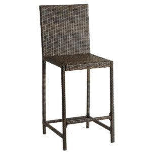 Indoor/Outdoor Dark Brown Bar Height Armless Wicker Bistro Patio Set Patio Set