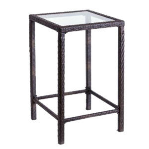 Indoor/Outdoor Dark Brown Bar Height Armless Wicker Bistro Patio Set Patio Set