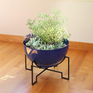 Jane Planters with Steel Patina Bowls Planters with Bowls