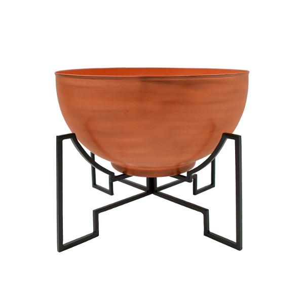 Jane Planters with Steel Patina Bowls Planters with Bowls Planter II / Burnt Sienna