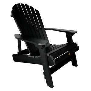 King Hamilton Folding & Reclining Adirondack Outdoor Chair Patio Chair Black