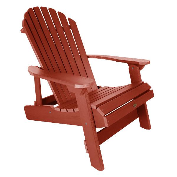 King Hamilton Folding &amp; Reclining Adirondack Outdoor Chair Patio Chair Rustic Red