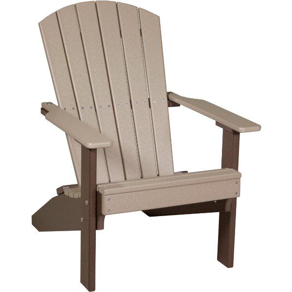 Lakeside Adirondack Chair Adirondack Chair Weatherwood &amp; Chestnut Brown