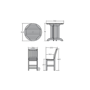 Lehigh 3pc Round Counter Height Outdoor Patio Dining Set Dining Set