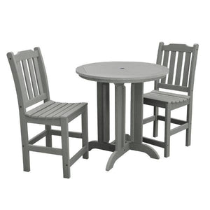 Lehigh 3pc Round Counter Height Outdoor Patio Dining Set Dining Set Coastal Teak