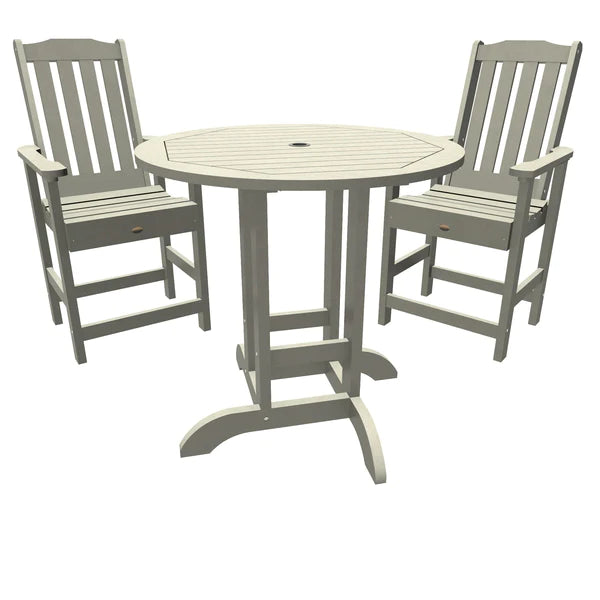 Lehigh 3pc Round Counter Height Outdoor Patio Dining Set Dining Set Harbor Gray