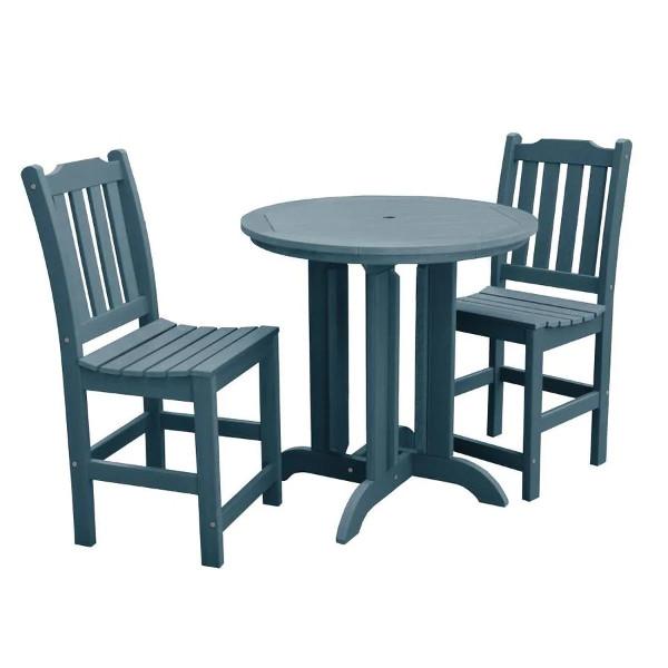 Lehigh 3pc Round Counter Height Outdoor Patio Dining Set Dining Set Nantucket Blue