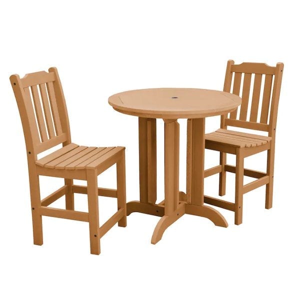 Lehigh 3pc Round Counter Height Outdoor Patio Dining Set Dining Set Toffee
