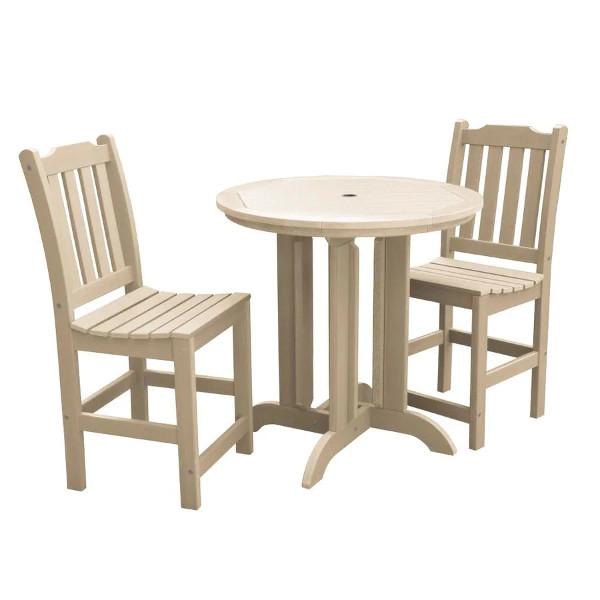 Lehigh 3pc Round Counter Height Outdoor Patio Dining Set Dining Set Tuscan Taupe