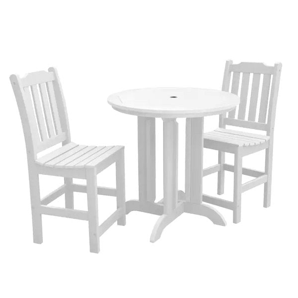 Lehigh 3pc Round Counter Height Outdoor Patio Dining Set Dining Set White