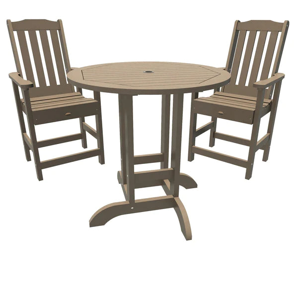 Lehigh 3pc Round Counter Height Outdoor Patio Dining Set Dining Set Woodland Brown