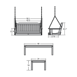 Lehigh 4ft Swing and Coffee Table Swing & Coffee Table