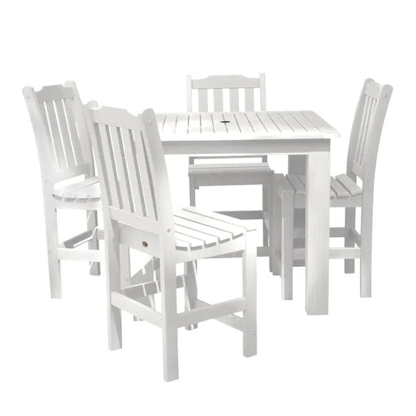 Lehigh 5pc Square Counter Height Outdoor Dining Set 42&quot; x 42&quot; Dining Set White