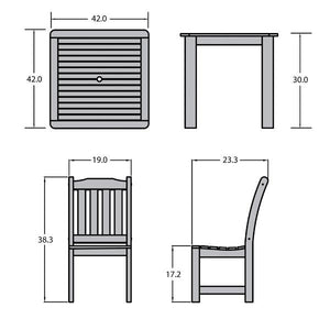 Lehigh 5pc Square Patio Dining Set Dining Set