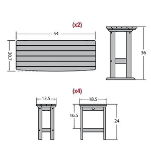 Lehigh 6pc Counter Height Balcony Set Dining Set