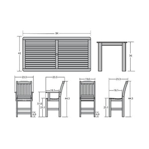 Lehigh 7pc Rectangular Counter Height Outdoor Dining Set Dining Set