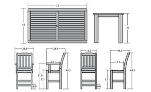 Lehigh 7pc Rectangular Counter Height Outdoor Dining Set Dining Set