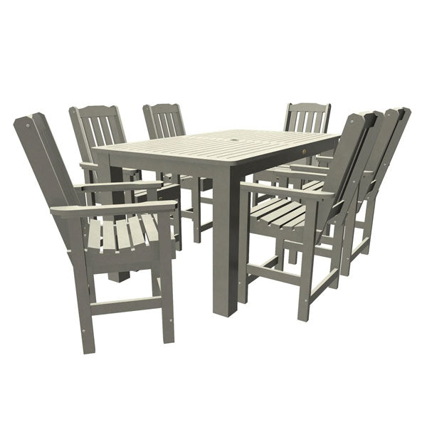 Lehigh 7pc Rectangular Counter Height Outdoor Dining Set Dining Set 72&quot; x 42&quot; Table / Harbor Gray