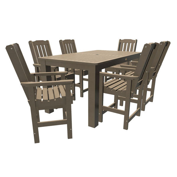 Lehigh 7pc Rectangular Counter Height Outdoor Dining Set Dining Set 72&quot; x 42&quot; Table / Woodland Brown